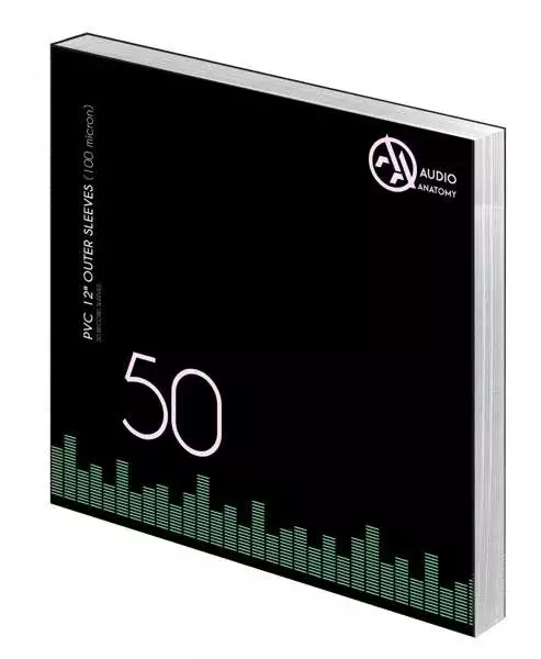 50 X PVC 12INCH OUTER SLEEVES - 100 MICRON - AUDIO ANATOMY — Ware in 2 bis 3 Wochen lieferbar