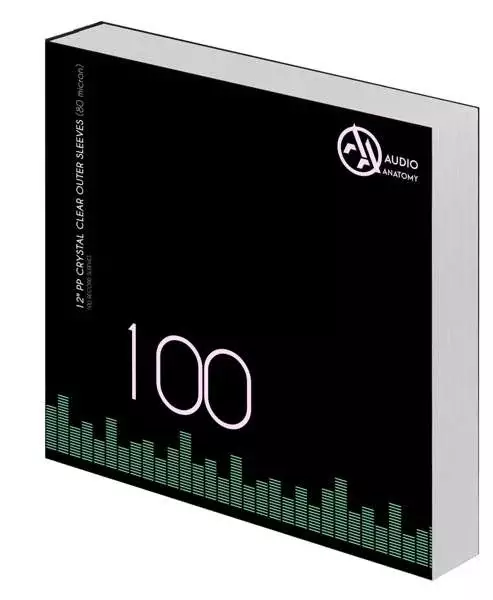 100X 12 PP CRYSTAL CLEAR OUTER SLEEVES (80 MICRON) - AUDIO ANATOMY — Ware in 2 bis 3 Wochen lieferbar