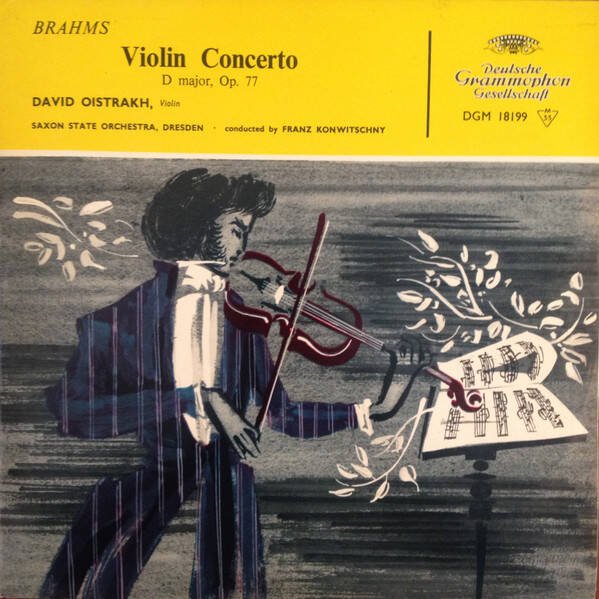 Johannes Brahms – David Oistrach · Saxon State Orchestra · Franz Konwitschny – Violin Concerto D Major, Op. 77 LP Vinyl